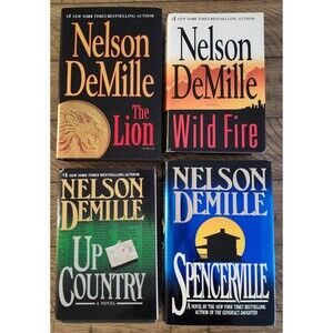 Lot of 4 Nelson DeMille Hardcover Books Novels The Lion Up Country Wild Fire